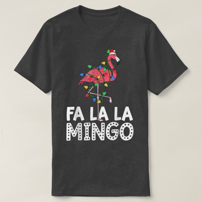 FaLaLa Mingo Xmas Party Flamingo Santa Lights Paja T-Shirt (Design vorne)