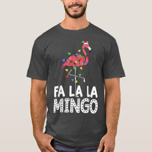 FaLaLa Mingo Xmas Party Flamingo Santa Lights Paja T-Shirt