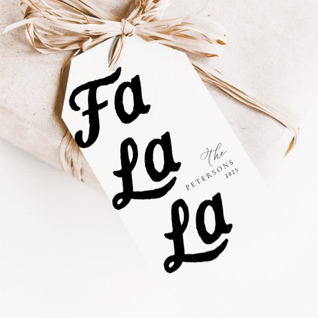 Falala Modern Retro Black & White Karierte Weihnac Geschenkanhänger (Von Creator hochgeladen)