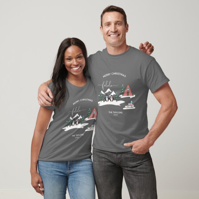 Falala Niedlich Penguin Christmas Couple T-Shirt (Unisex)