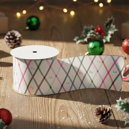 Falala Pastel Colors Schecktes Muster Weihnachten Satinband