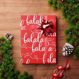 Falala Weihnachten Zitat Typografie Fancy Schrift Geschenkpapier