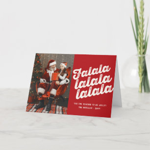 Falalala Bold Script Fun Klassisches Weihnachtsfes Feiertagskarte