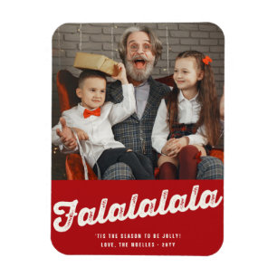 Falalala Bold Script Fun Klassisches Weihnachtsfes Magnet