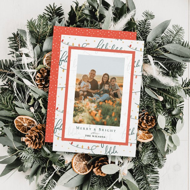 Falalala Christmas Lights 4 Fotos Urlaubskarte Einladung (Von Creator hochgeladen)