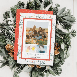 Falalala Christmas Lights Christmas 3 Photo Card Einladung