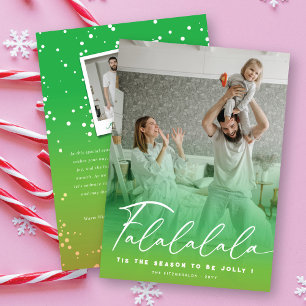 Falalala Fun Script Grün Weihnachten Modernes Foto