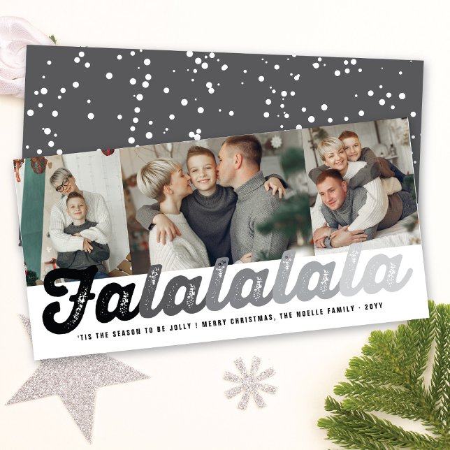 Falalala Gray Ombre Script Spaß Weihnachten 3 Foto (Von Creator hochgeladen)