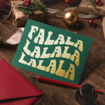 Falalala Groovy Wavy Typografie Grünen Weihnachten Folien Feiertagskarte<br><div class="desc">FaLaLaLaLaLa Weihnachtskarte: Retro-Design,  mit einer Vintagen Typografie in Goldfolie und einem klassischen grünen Hintergrund</div>