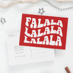 Falalala Groovy Wavy Typografie Red Christmas Feiertagspostkarte<br><div class="desc">FaLaLaLaLaLa Weihnachtskarte: Retro-Design,  mit einer Vintagen Typografie und einem klassischen roten Hintergrund</div>