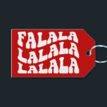 Falalala Groovy Wavy Typografie Red Christmas Geschenkanhänger<br><div class="desc">FaLaLaLaLa Weihnachtstags: Retro-Design,  mit einer Vintagen Typografie und einem klassischen roten Hintergrund</div>