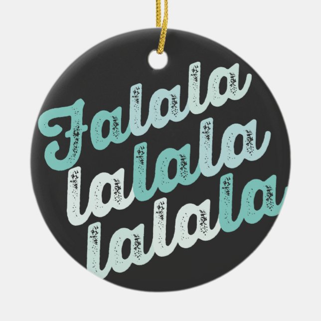 Falalala Mint Ombre Bold Script Foto Weihnachten Keramikornament (Vorne)