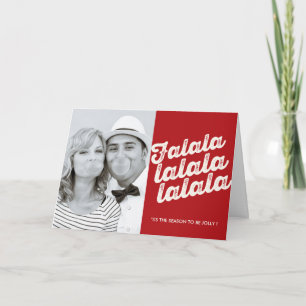 Falalala Weihnachts-Foto Feiertage Grußkarte Feiertagskarte