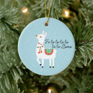 FaLaLaLaLa Llama Spaß Schnee Weihnachten Keramik Ornament