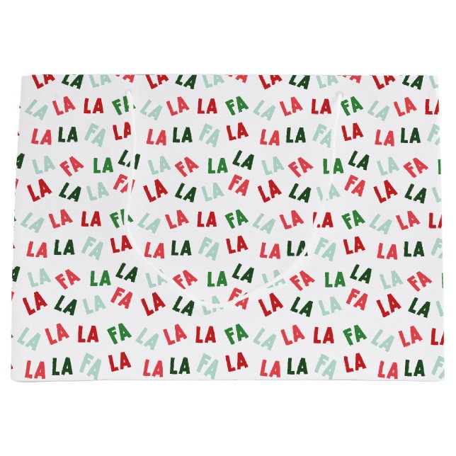 FaLaLaLaWeihnachten Große Geschenktüte (Vorderseite)