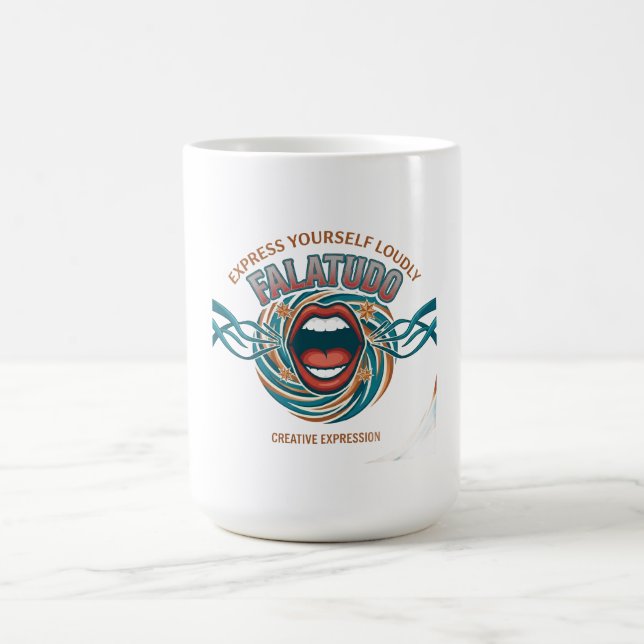 Falatudo Grafik-Langarmshirt Kaffeetasse (Mittel)
