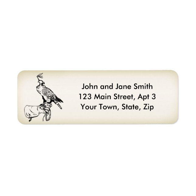 Falcon auf dem Glove-Adressetikett 2 (Vorne)