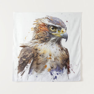 Falcon Bird Portrait Animal Painting Wildlife Free Wandteppich