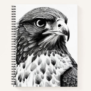 Falcon Bird Wild Nature Animal Illustration Art Notizbuch