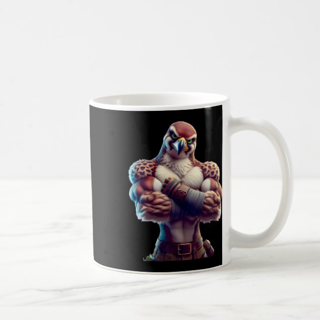 Falcon Flexing Fan Lover Bodybuilding Gym Workout Kaffeetasse (Rechts)