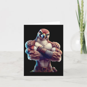 Falcon Flexing Fan Lover Bodybuilding Gym Workout Karte