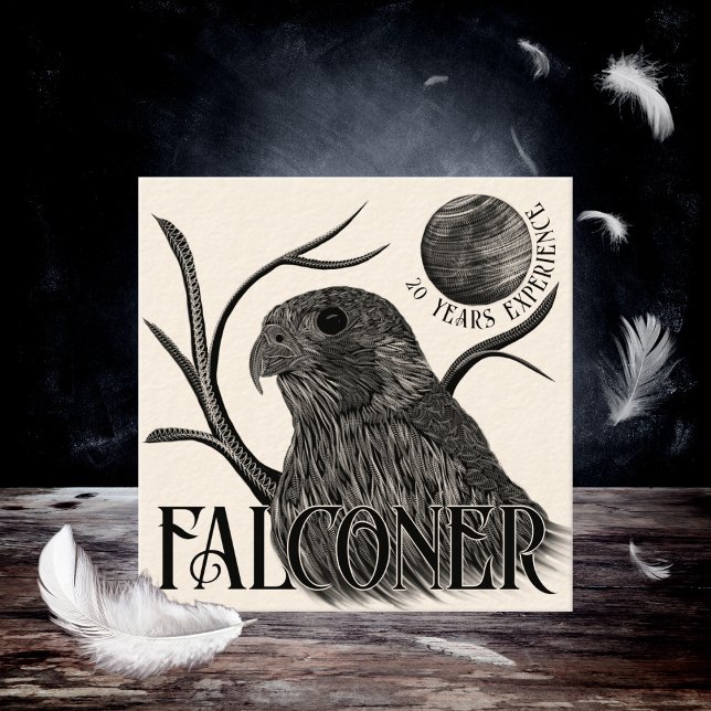 Falcon Full Moon Falcony Services Quadratische Visitenkarte (Von Creator hochgeladen)