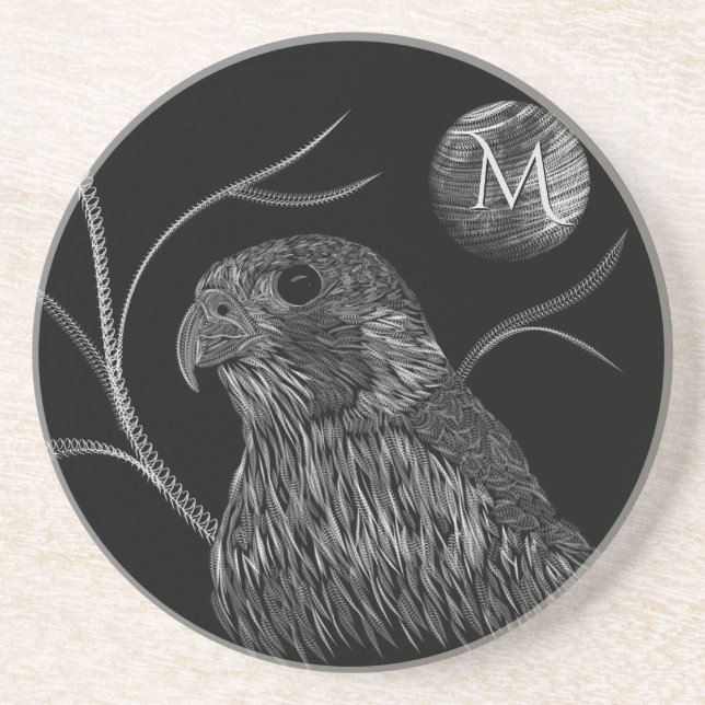 Falcon Full Moon Monogram Black Getränkeuntersetzer (Vorne)