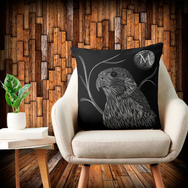 Falcon Full Moon Monogram Black Kissen (Von Creator hochgeladen)
