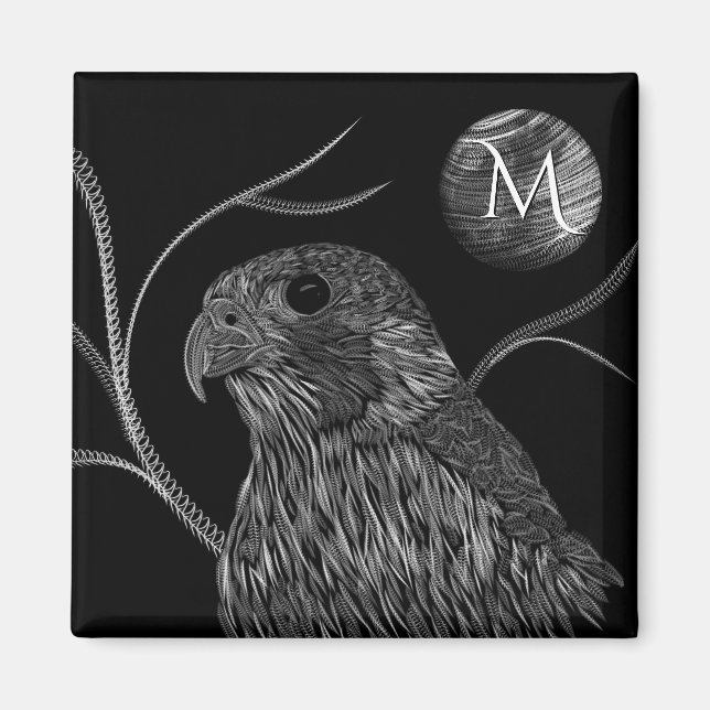 Falcon Full Moon Monogram Black Magnet (Vorne)