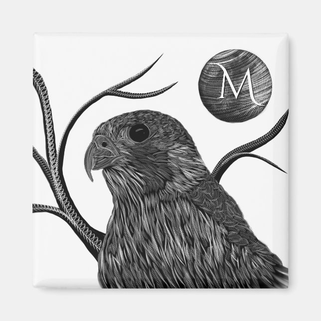 Falcon Full Moon Monogram Magnet (Vorne)