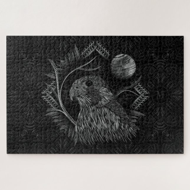 Falcon Full Moon Monogram Puzzle (Horizontal)