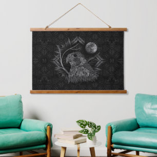 Falcon Full Moon Monogram Wandteppich Mit Holzrahmen