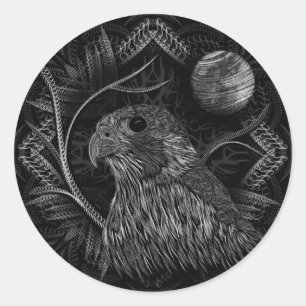 Falcon Full Moon Runder Aufkleber