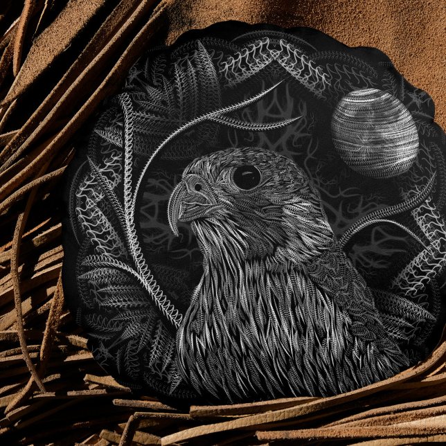 Falcon Full Moon Rundes Kissen (Von Creator hochgeladen)