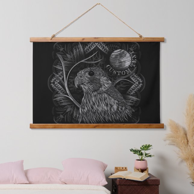 Falcon Full Moon Wandteppich Mit Holzrahmen (Schlafzimmer)