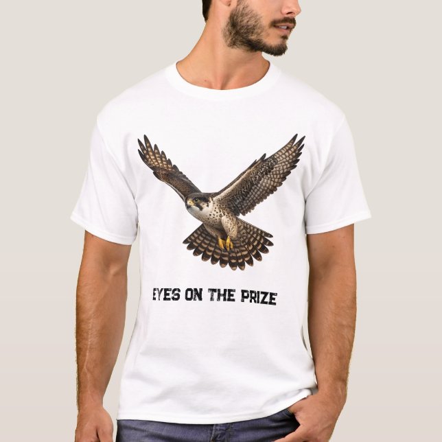 Falcon in Flight Realistic T-Shirt Design (white) (Vorderseite)