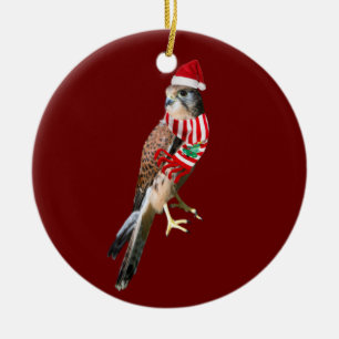 Falcon mit Hutschuh Weihnachten Keramik Ornament