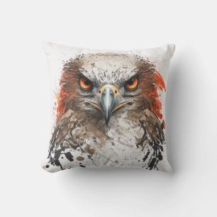 Falcon Portrait Animal Painting Wildlife Kissen