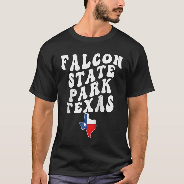 Falcon State Park Texas TX Retro Wavy Vacation Sou T-Shirt (Vorderseite)