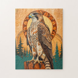 Falcon Totem – Visionary Art Deco Spirit Puzzle