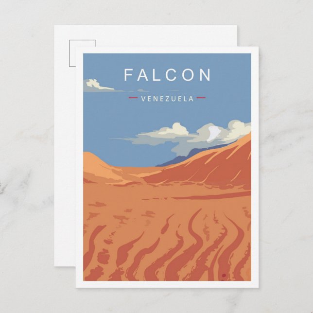 Falcon Venezuela Art Vintage Reise Postkarte (Vorne/Hinten)