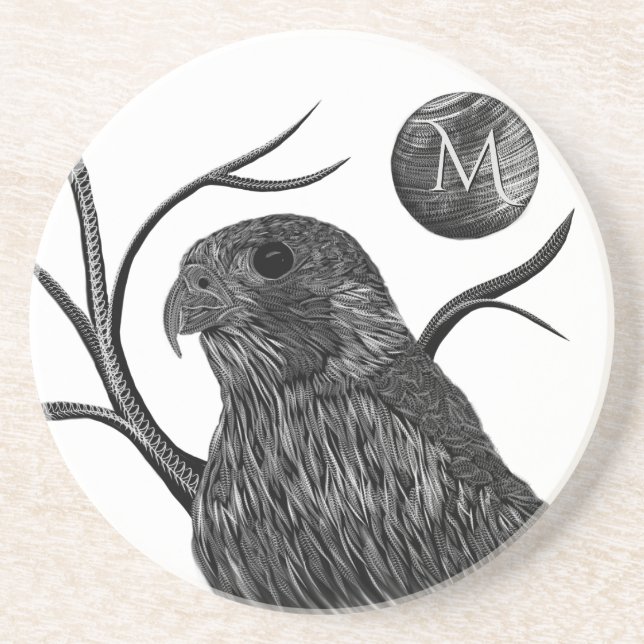 Falcon Vollmond-Monogramm Getränkeuntersetzer (Vorne)