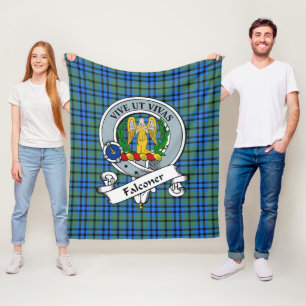 Falconer Clan Abzeichen Tartan Kariert Fleecedecke