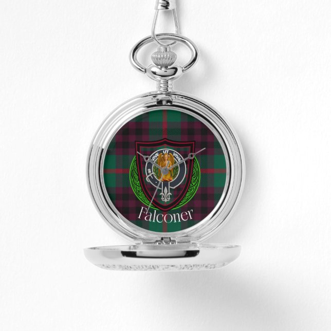 Falconer Schottischer Clan-Tartan und Wappen Armbanduhr (Vorderseite)
