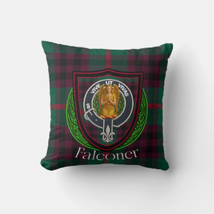 Falconer Schottischer Clan Tartan & Wappen Kissen