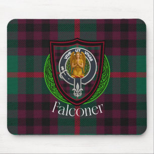 Falconer Schottischer Clan Tartan & Wappen Mousepad