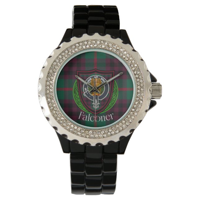 Falconer Scottish Clan Tartan & Crest Armbanduhr (Vorderseite)