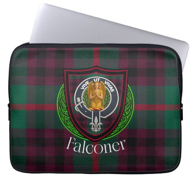 Falconer Scottish Clan Tartan & Crest Laptopschutzhülle (Vorderseite)