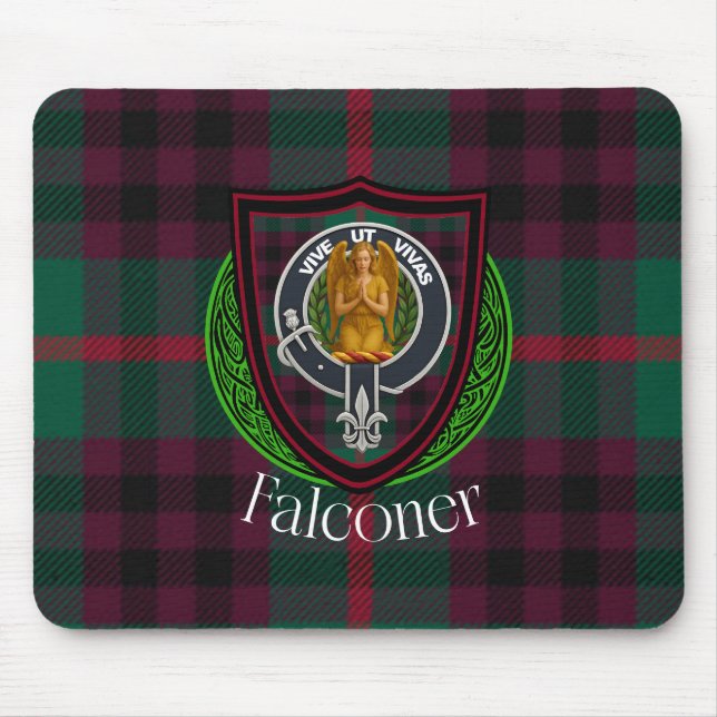 Falconer Scottish Clan Tartan & Crest Mousepad (Vorne)