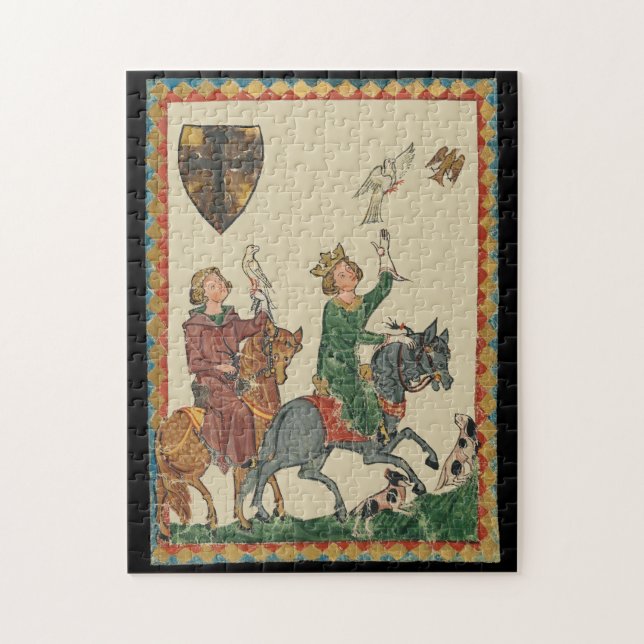 Falconry, 14th Century Codex Manesse Puzzle (Vertikal)